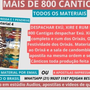 MATERIAL 3 - MAIS DE 800 CANTIGAS Áudios acompanha apostila na mesma sequência e ordem