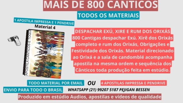 MATERIAL 3 - MAIS DE 800 CANTIGAS Áudios acompanha apostila na mesma sequência e ordem