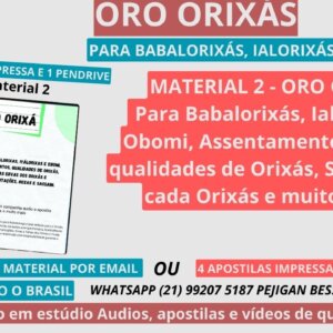 MATERIAL 2 - ORO ORIXÁ para Babalorixás, Ialorixas e Ebomi